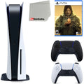 Playstation 5 Disc Version ( PS5 Disc) with Midnight Black Extra Controller, Death Stranding Director's Cut and Microfiber Cleaning Cloth Bundle
