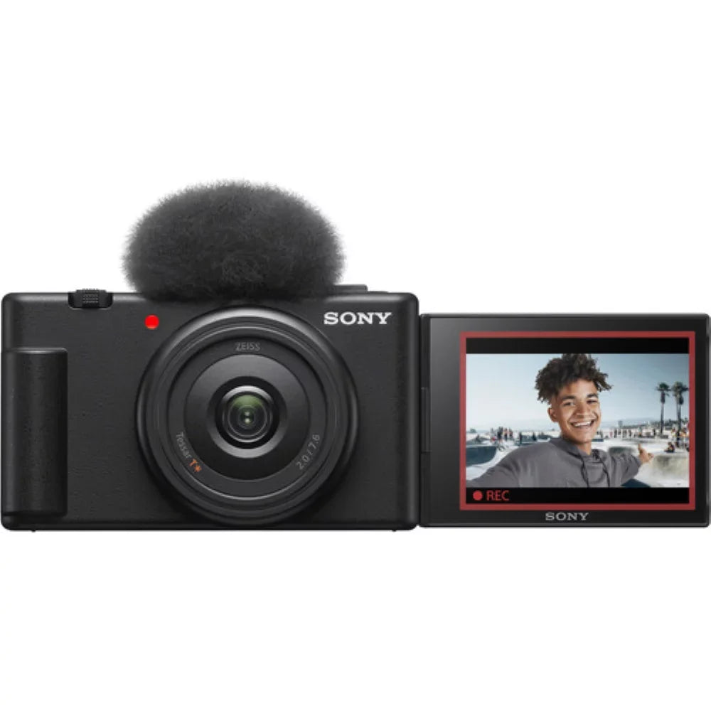 ZV-1F Vlogging Camera | Black Bundle with Vlogger Accessory Kit + K&M Camera Cleaning Cloth + Precision Design Camera Cleaning Kit (4 Items)