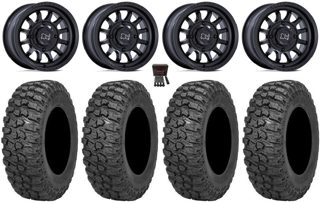 Black Rhino Rapid 15" Wheels Bk 32" Trail Saw 2.0 Tires Kawasaki Mule Pro FXT
