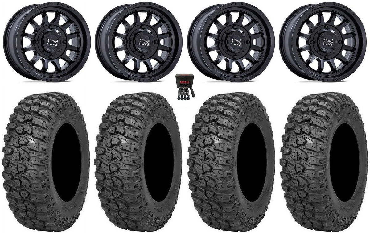 Black Rhino Rapid 15" Wheels Bk 32" Trail Saw 2.0 Tires Kawasaki Mule Pro FXT