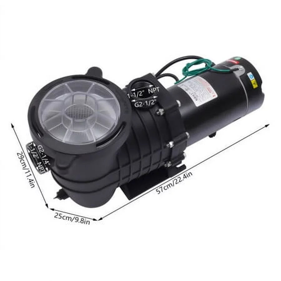 2.0HP Swimming Pool Pump Motor w/Strainer Filter In/Above Ground 7080GPH