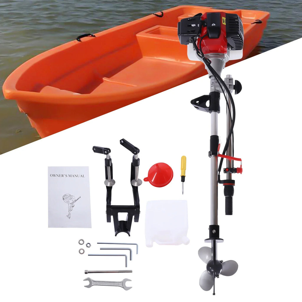 52CC 2.3 2 Stroke Gas-Powered Outboard Trolling Motor Boat Engine Long Shaft
