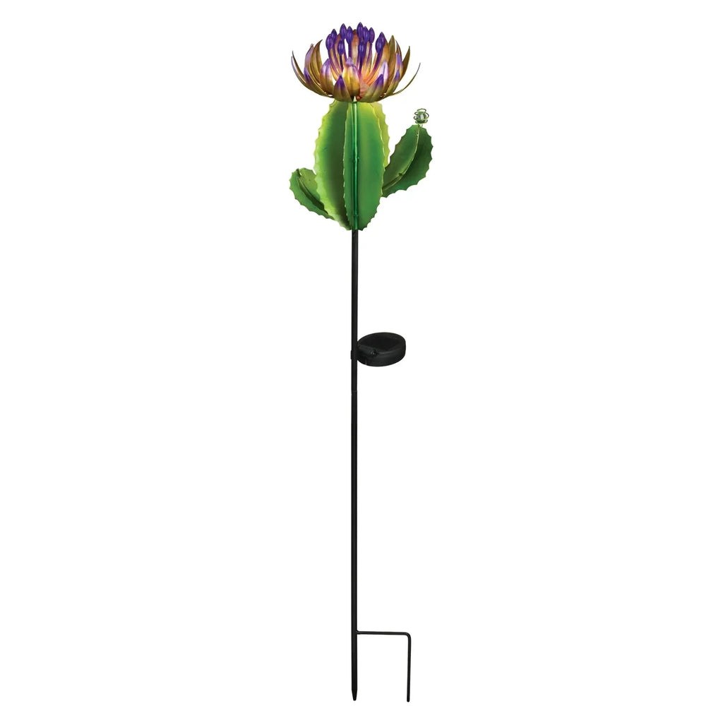 Regal Art and Gift 12498 - 35.5" Purple Barrel Cactus Garden Stake Solar LED Light