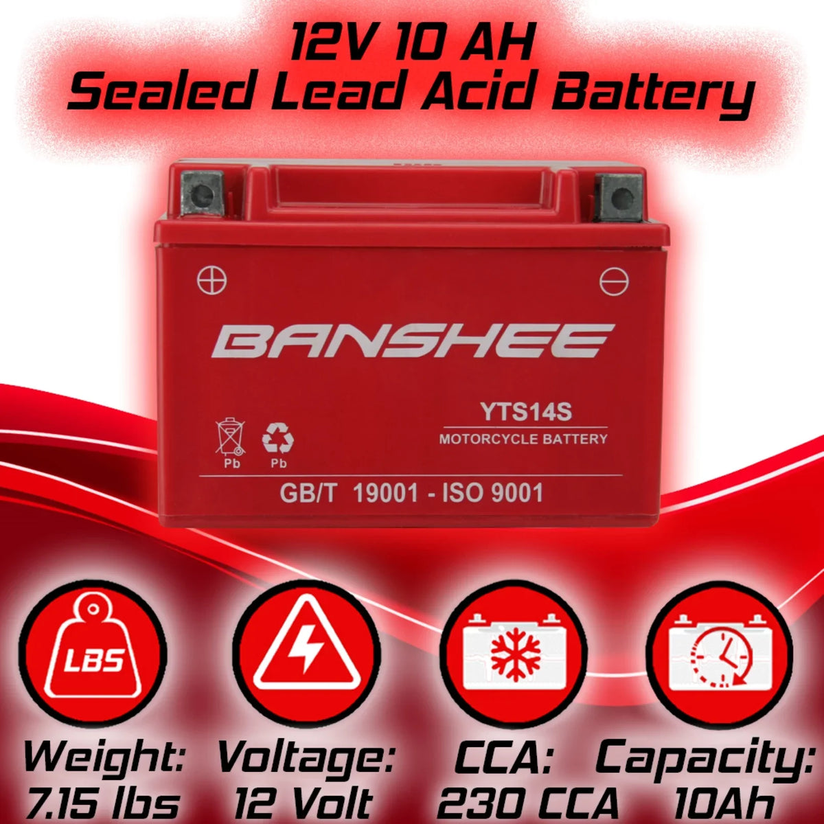 Banshee YTZ14S Motorsports Battery Compatible with BMW F8000T (Auxiliary Battery)