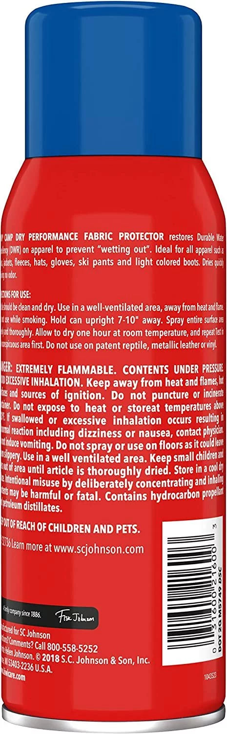 Kiwi Camp Dry Fluid Repellent Capability Fabric Protector, 10.5 oz 3 Pack