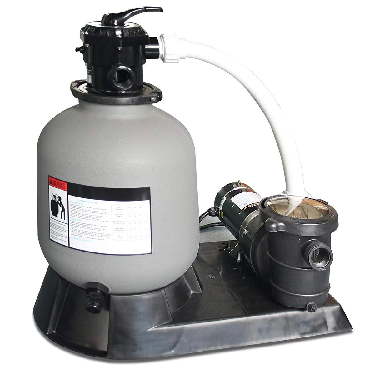 Swim Central 1.5 Sand Filter Combo with Pump Pressure for Above Ground Pools, 19-Inch