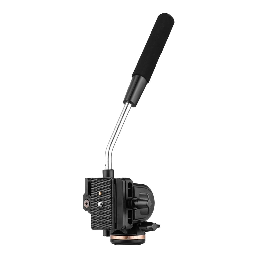 Docooler Professional Camera Video Fluid Drag Pan Head Damping Tripod Head 6kg Load Capacity with Handle 1 4 Inch Quick Release Plates Compatible with DSLR Cameras Camcorders