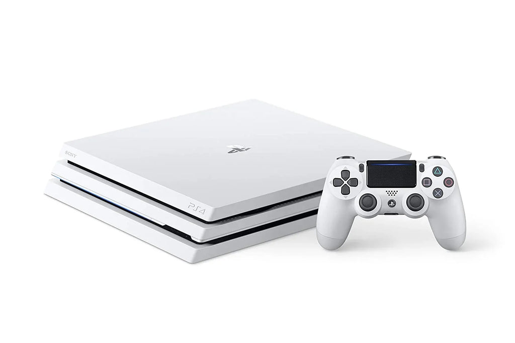 PlayStation 4 Pro 1TB Only White Gaming Console with HDMI Cable BOLT AXTION Bundle Like New