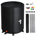 Portable Rain Barrel Liquid Collector Tank with Spigot Filter Black 50 Gallon