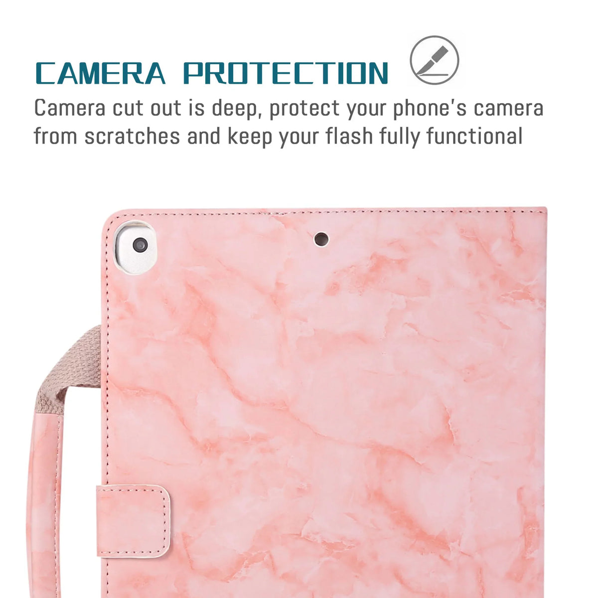 iPad 6th Generation Case, iPad 5th Gen Case, iPad Air 2 & 1st/iPad Pro 9.7 Case, Dteck Multi-Angle Stand Magnetic PU Leather Bag Folio Cover with Handle Document Pocket [Auto Wake/Sleep], Pink Marble