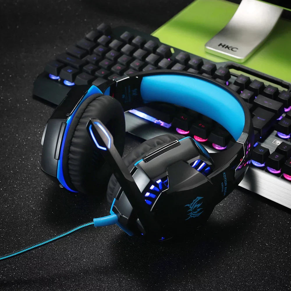 KOTION EACH KOTION EACH G2000 3.5mm Gaming Headset Noise Reduction for PC Mobile pc Smartphone with Audio Adapter Cable