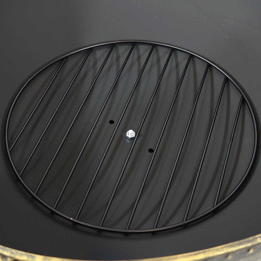 Sunnydaze 30" Royal Outdoor Steel Fire Pit with Spark Display and Poker