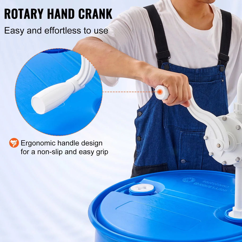 BENTISM Drum Rotary Barrel Pump Hand Crank Liquid Transfer Pump 5-55 Gallon Drums
