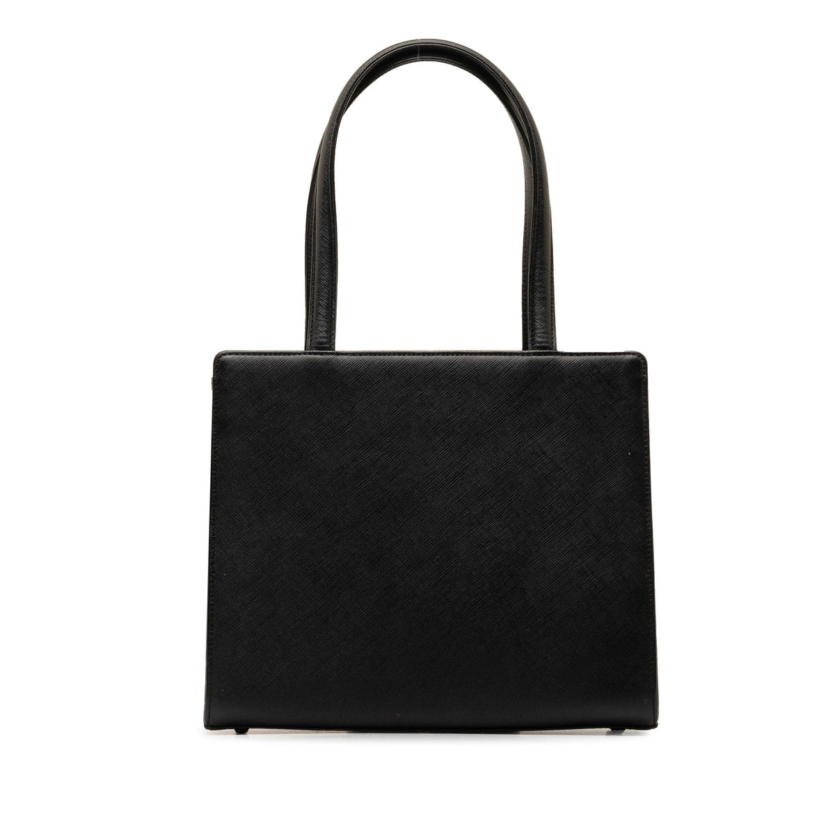 Pre-Owned Authenticated Yves Saint Laurent Handbag Calf Leather Black Top HandleBag Unisex (Good)