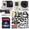 Restored GoPro HERO3 Silver Edition Action Sport Wi-Fi Camera Camcorder With 35-In-1 Action Camera Accessory Kit - (Refurbished)