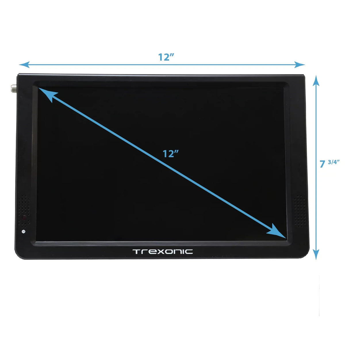 Reconditioned Trexonic Portable Display 12" LED TV With TF Slot, USB/Micro USB/ Headphone/AV Inputs And Built-in Digital Tuner