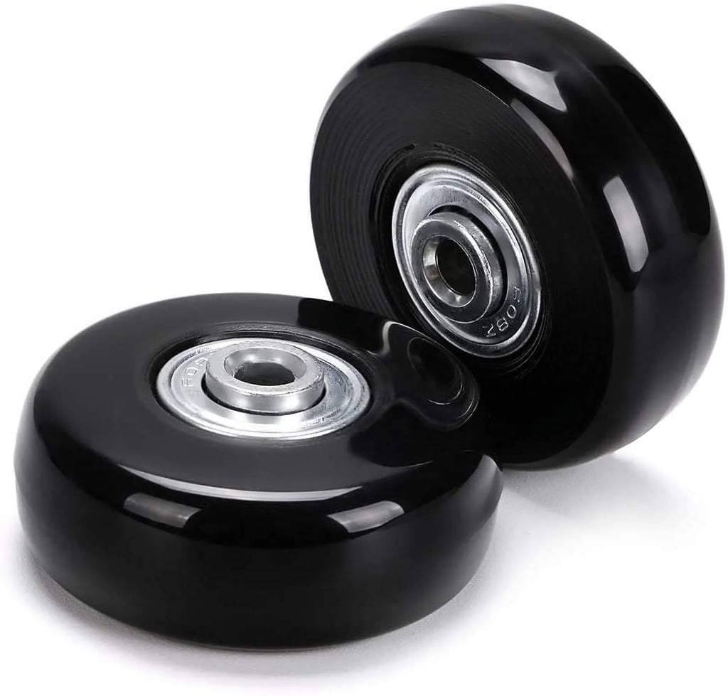 OwnMy 50 x 18mm Set of 4 Luggage Suitcase Replacement Wheels, Rubber Swivel Caster Wheels Bearings Repair Kits Black