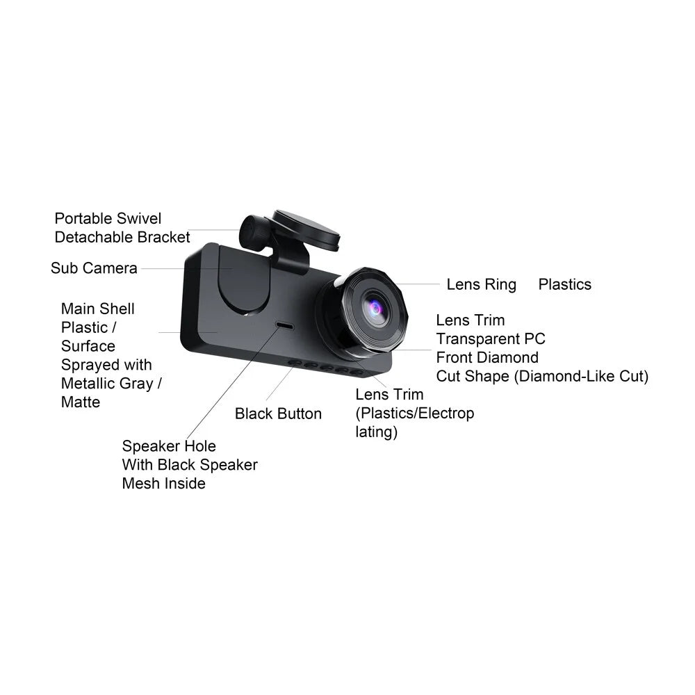 Nebublu Dash Camera,1080P DVR Dash 2 Inch Display Camera Inside Rear Motion One-Key Lock Inside Rear Camera Inch Monitor Dashcam Dash Camera Rear Camera 2 Camera 2 Inch Loop Motion One-Key QISUO HUIOP