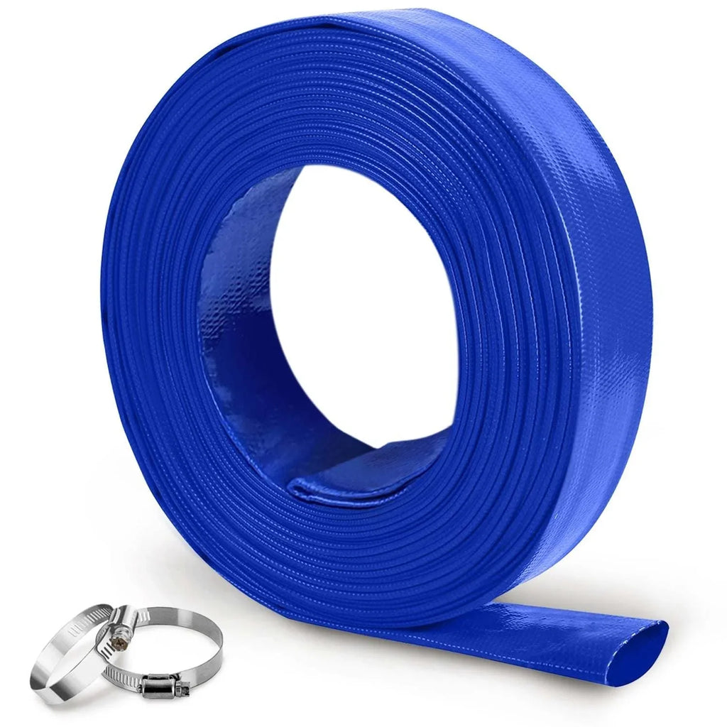 Heavy-duty PVC Lay-Flat Liquid Hose - High tensile strength fiber reinforcement for pool equipment