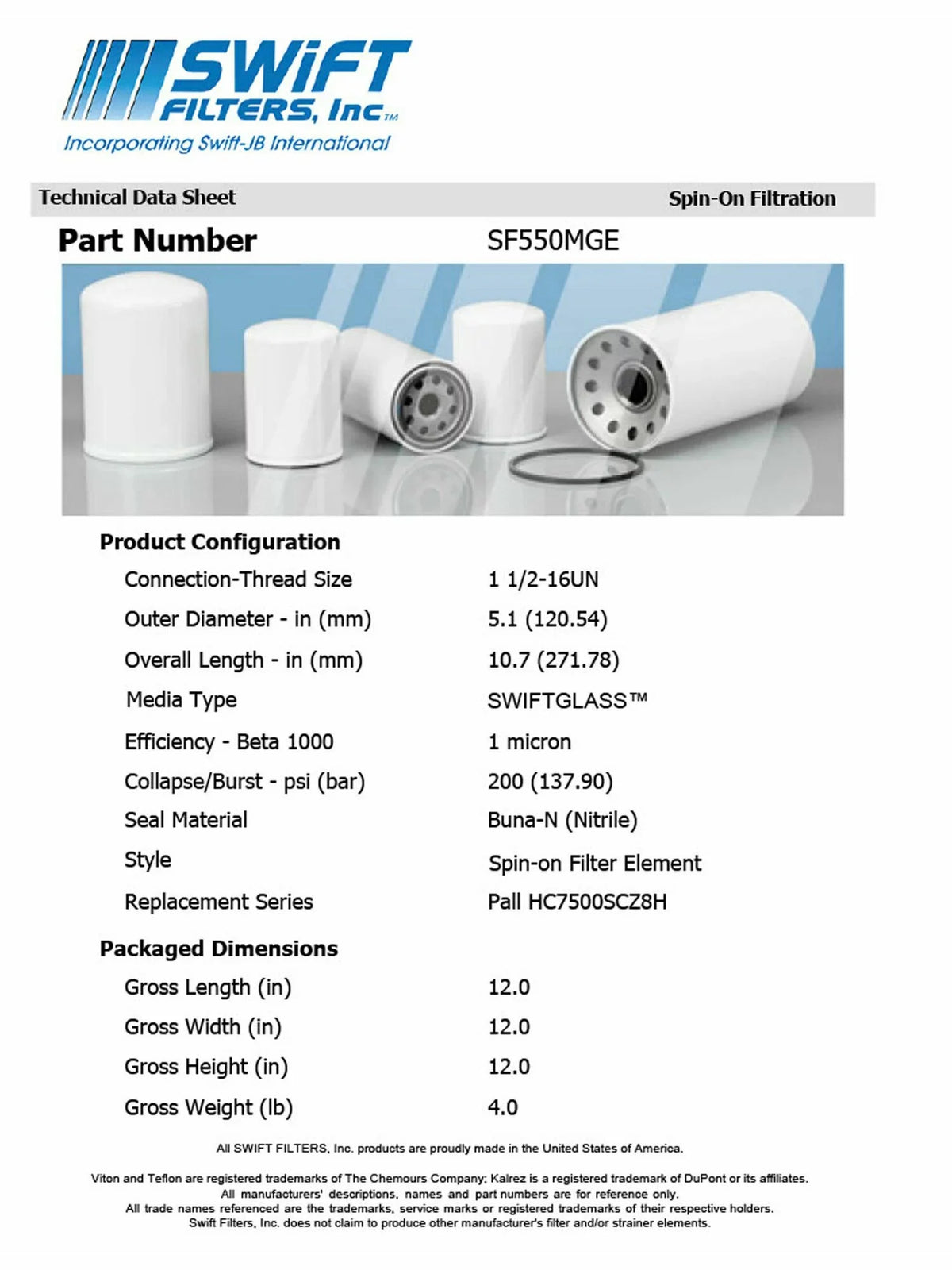 Direct Interchange for FLEETGUARD HF28752in-On Filter Element Microglass Construction 1 Micron
