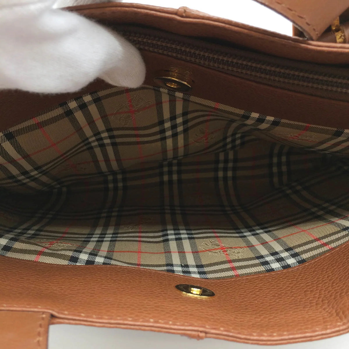 Pre-Owned BURBERRY Burberry Tote Bag Handbag Brown Leather Nova Check Ladies Men's Fashion (Good)
