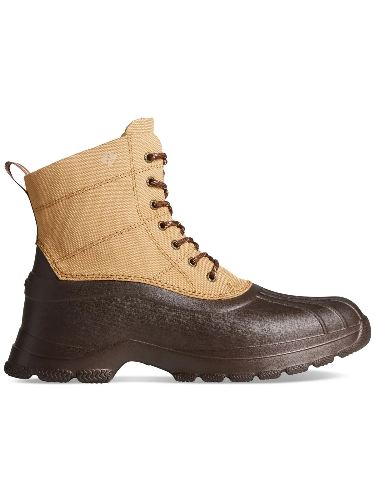 SPERRY Mens Beige Mixed Media Liquid Pull Tab Cushioned Lightweight Round Toe Lace-Up Duck Boots 7