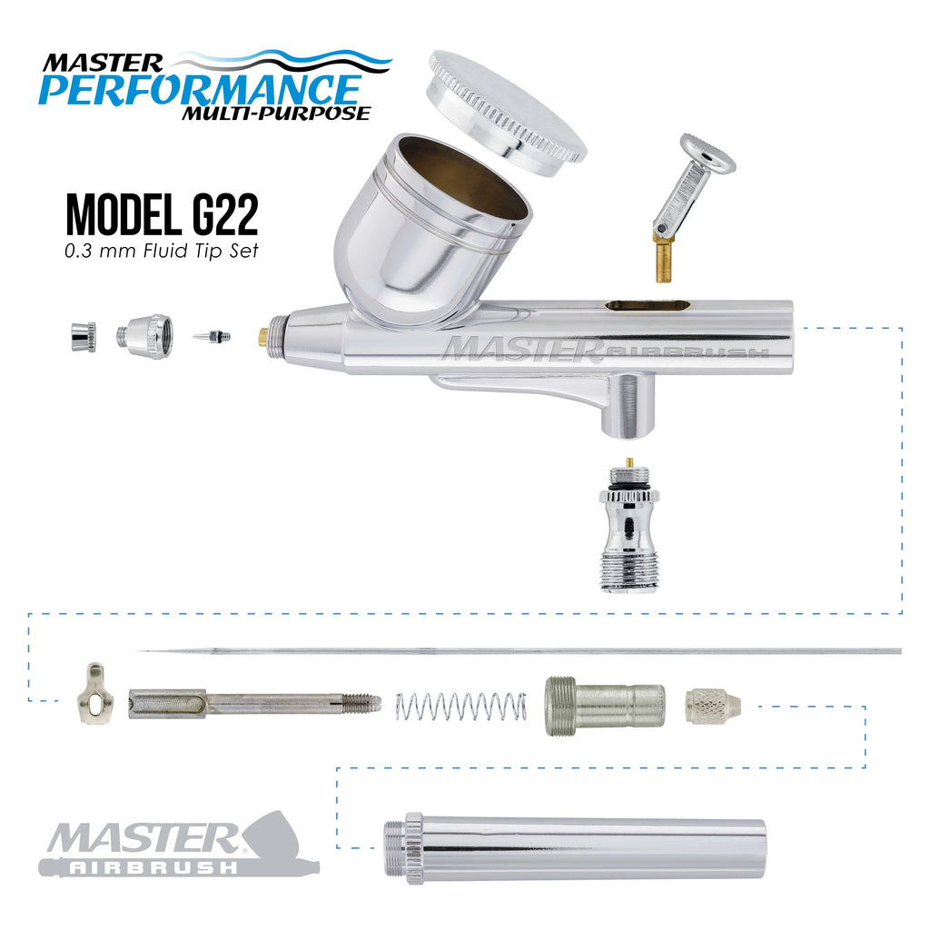 Gravity Dual-Action Airbrush Set & Compressor Kit Air Filter Hobby Cake T Shirt