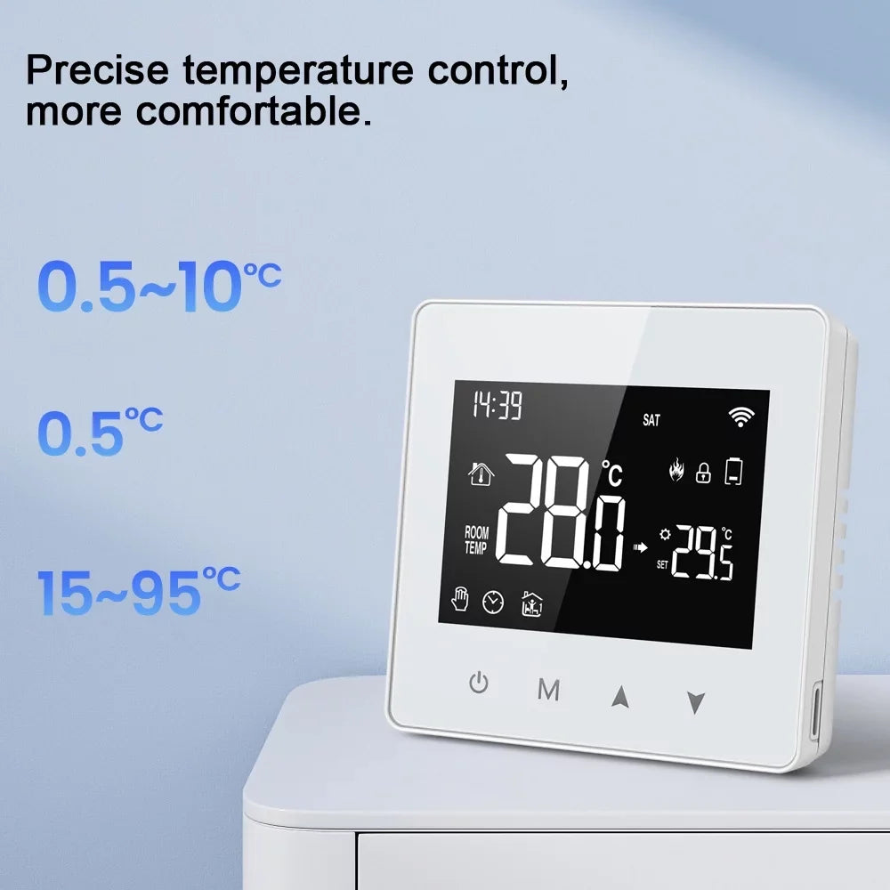 Pinnaco Chipset Constant Temperature Controller for Fluid & Gas Boiler, Adjustable LCD Display, Compact Size Thermostat for Home Use
