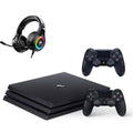 Pre-Owned PlayStation 4 Pro 1TB Gaming Console Black with 2 Controller Included BOLT AXTION Bundle (Refurbished: Like New)