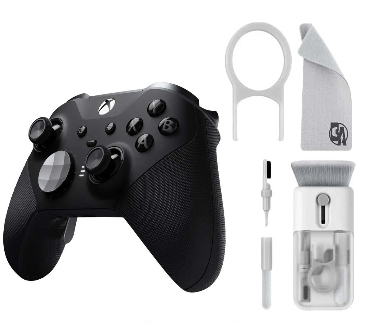 '- Elite Series 2 Wireless Controller for Xbox One, Xbox Series X,S - Black With Cleaning Electric kit Bolt Axtion Bundle Second-hand