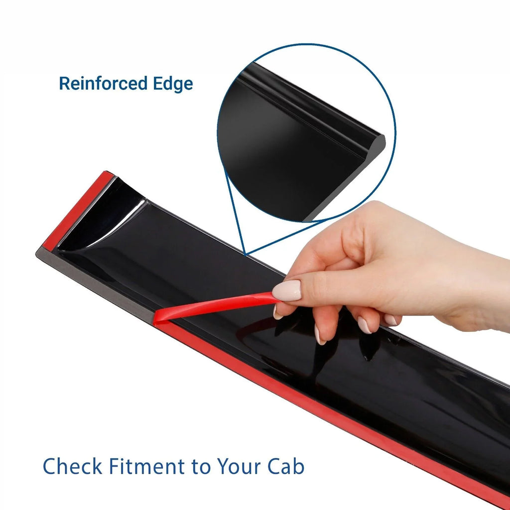 CLIM ART Incredibly Long-lasting Rain Guards Compatible with Chevrolet (Chevy) Silverado/GMC Sierra 1500 2019-2024 Crew Cab, Truck Accessories, Tape-on Window Deflectors, Vent Window Visors, 4pcs- 419160
