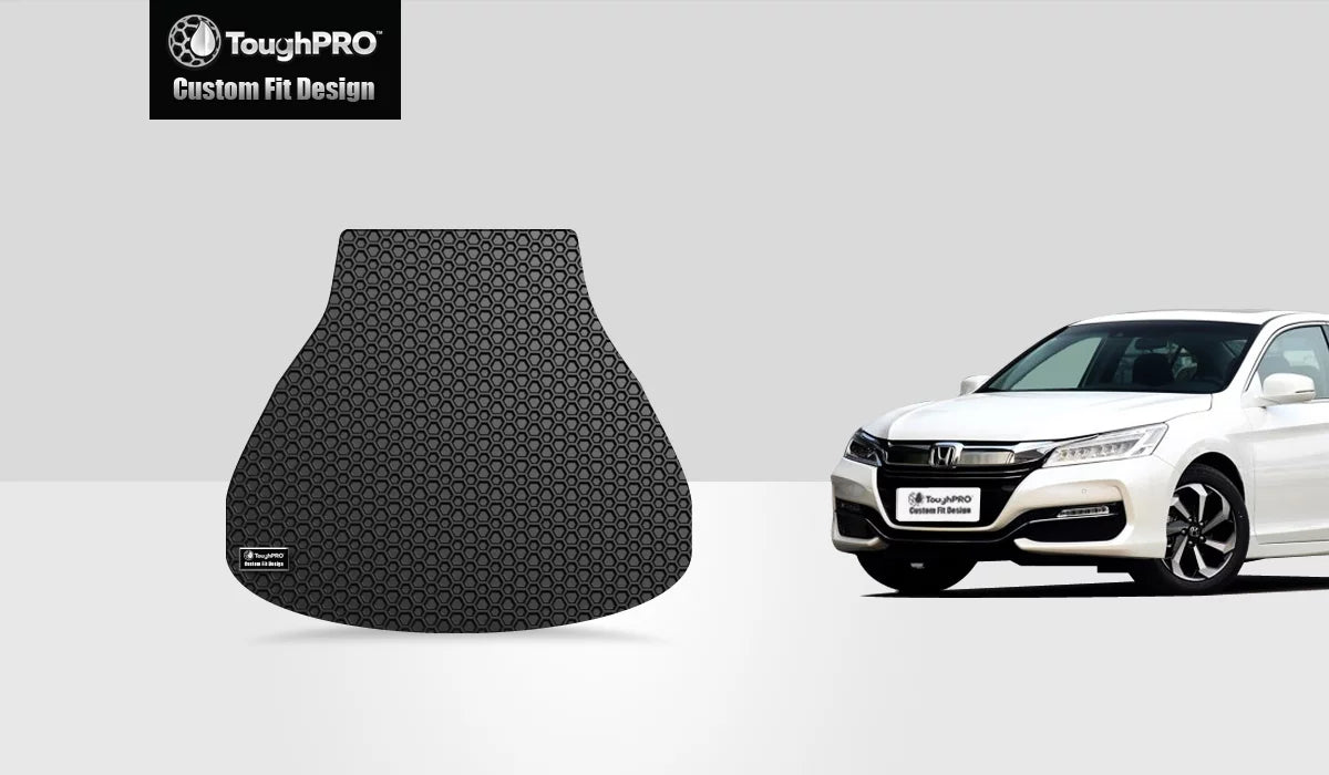 ToughPRO - Trunk Mat Compatible with HONDA Accord - All Weather Heavy Duty (Made in USA) - Black Rubber - 2014