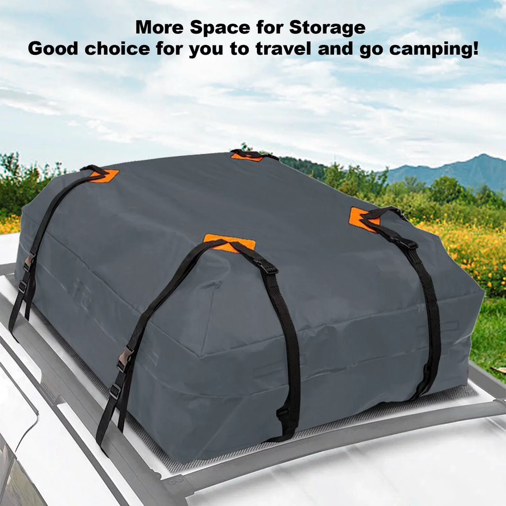 Gecheer Cargo Bag Car Roof Cargo Carrier Universal Luggage Bag Storage Cube Bag Thickened 600D Fluid Gray for Travel Camping