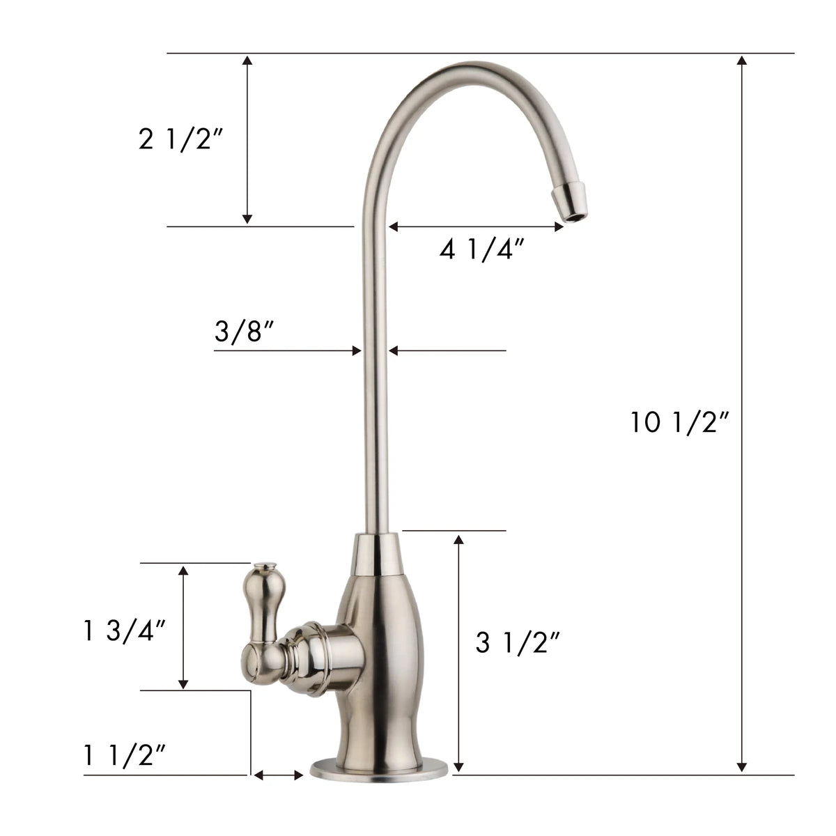 iSpring GK1-BN Heavy Duty Reverse Osmosis, High Spout Kitchen Bar Sink Drinking Liquid Contemporary RO Faucet, Brushed Nickel