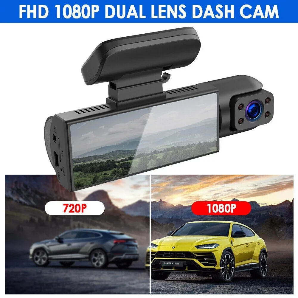 Paddsun Car DVR Recorder - 3.16-Inch Night Vision Dual Lens Camera for Enhanced Safety