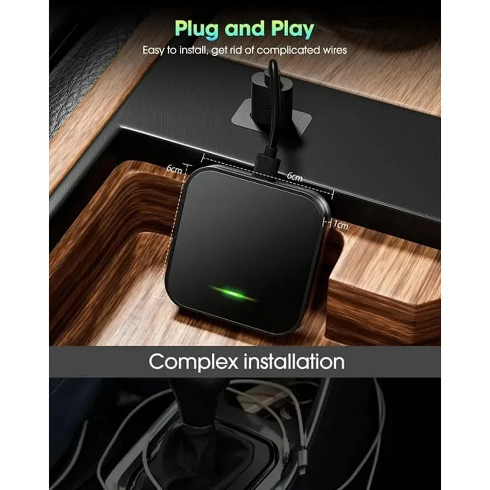 For iOS Car Auto Navigation Player Wireless Carplay Adapter Box Dongle, Black