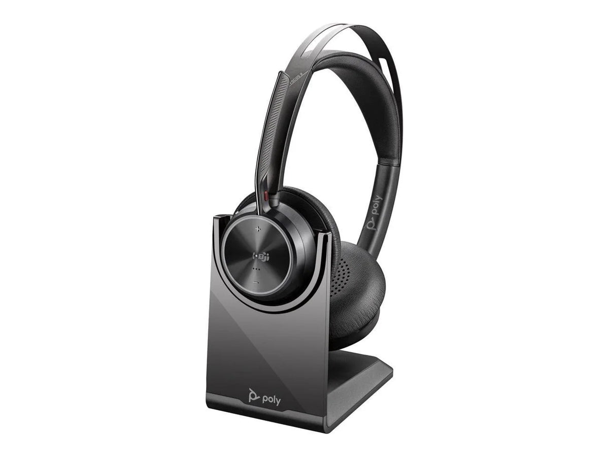 Poly Voyager Focus 2 Headset - Teams Certification - Stereo - USB Type A - Wireless - Bluetooth - 20 Hz - 20 kHz - Over-the-head, On-ear - Binaural - Ear-cup - Noise Cancelling, MEMS Tech...