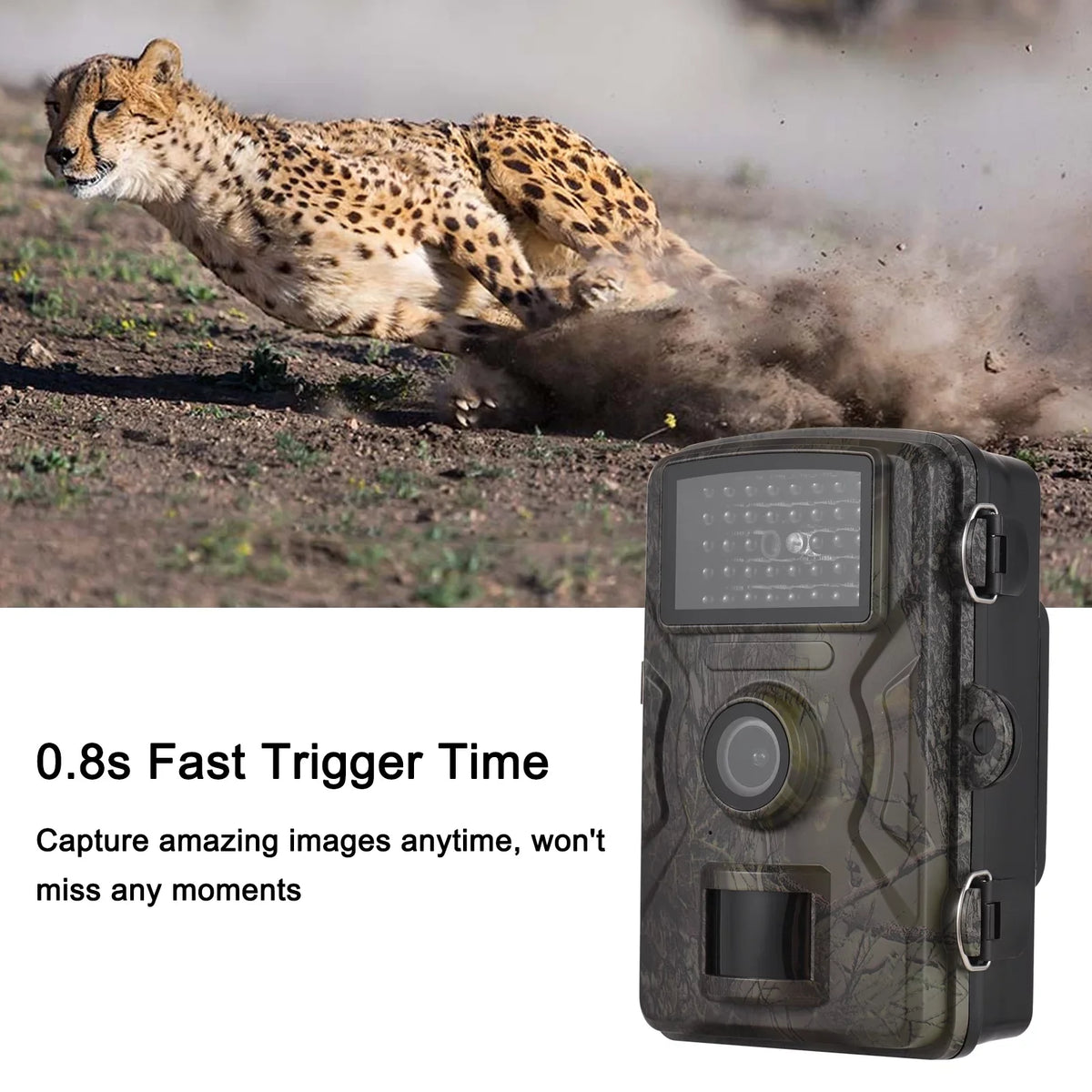 1080P Trail 16MP Wildlife Tracking with 2.0 Inch TFT Color Display 0.8s Trigger Time Supports Infrared Night Vision Motion Activated IP66 Liquid