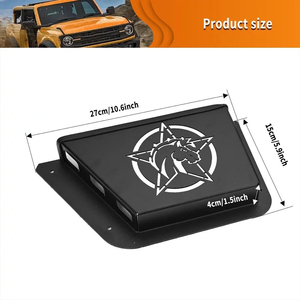 ALLTIMES Rear Door Panel Pocket Organizer Box for Ford for Bronco 2/4 Door 2021+(OFF-ROAD EDITION), Black Metal Fluid Proof Dust Proof Scratch Resistance,1 Pair