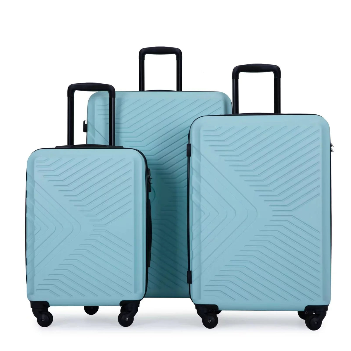 PAPROOS 3 Piece Luggage Sets, Lightweight Suitcase with 360° Spinner Wheels and TSA Lock, Carry on Hardside Suitcase with Two Hooks, Modern Hardshell Luggage Set for Men Women, 20/24/28in, Green