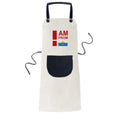 I Am From San Marino Art Deco Fashion Apron Adjustable Bib Cotton Linen BBQ Kitchen Pocket Pinafore