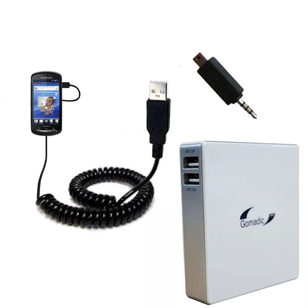 Gomadic High Capacity Rechargeable External Battery Pack suitable for the Ericsson Xperia Pro - Portable Charger with TipExchange Technology