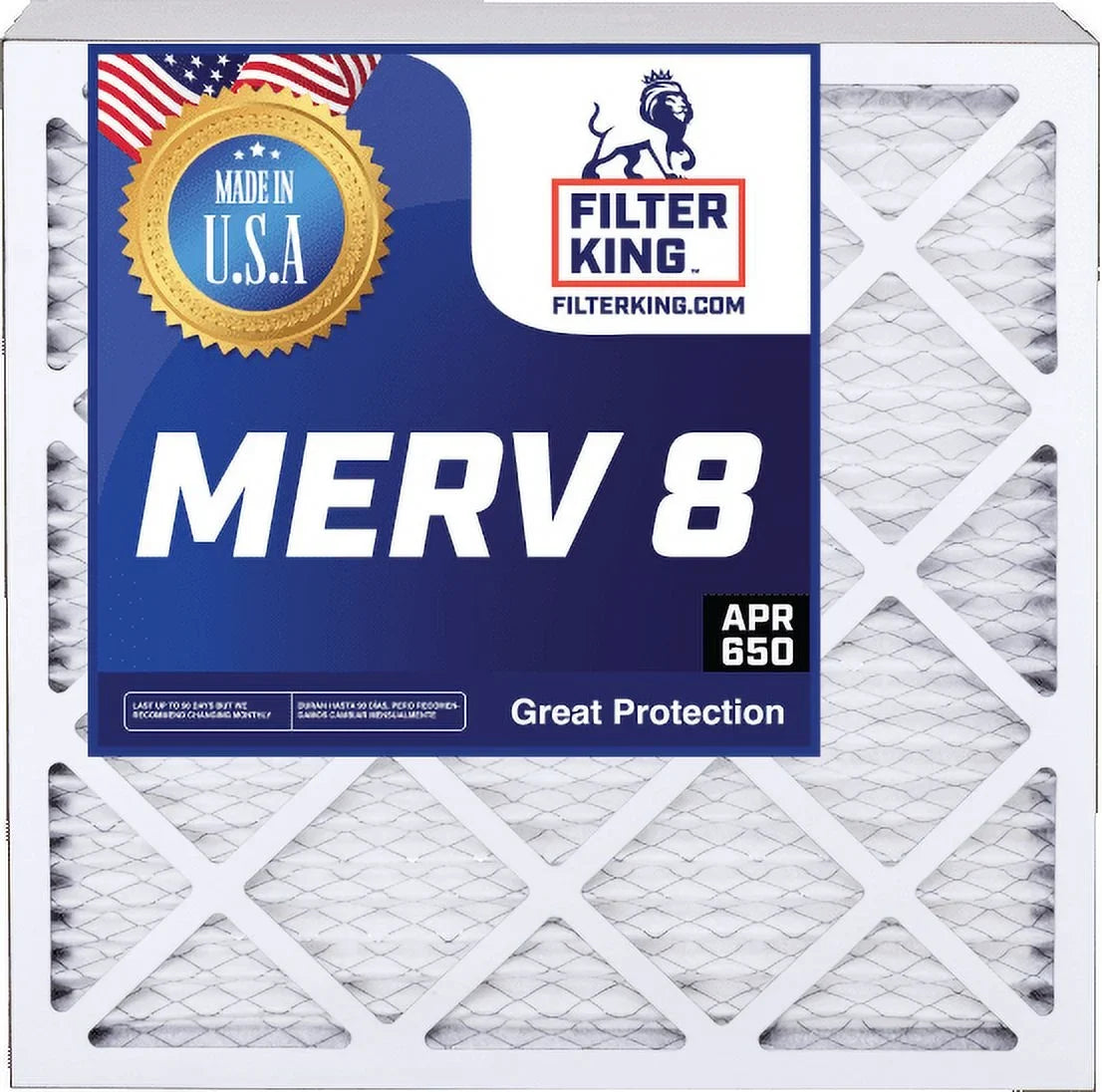 Filter King 17.5x23.5x1a Air Filter | 4-PACK | MERV 8 HVAC Pleated A/C Furnace Filters | MADE IN USA | Actual Size: 17.5 x 23.5 x .75"