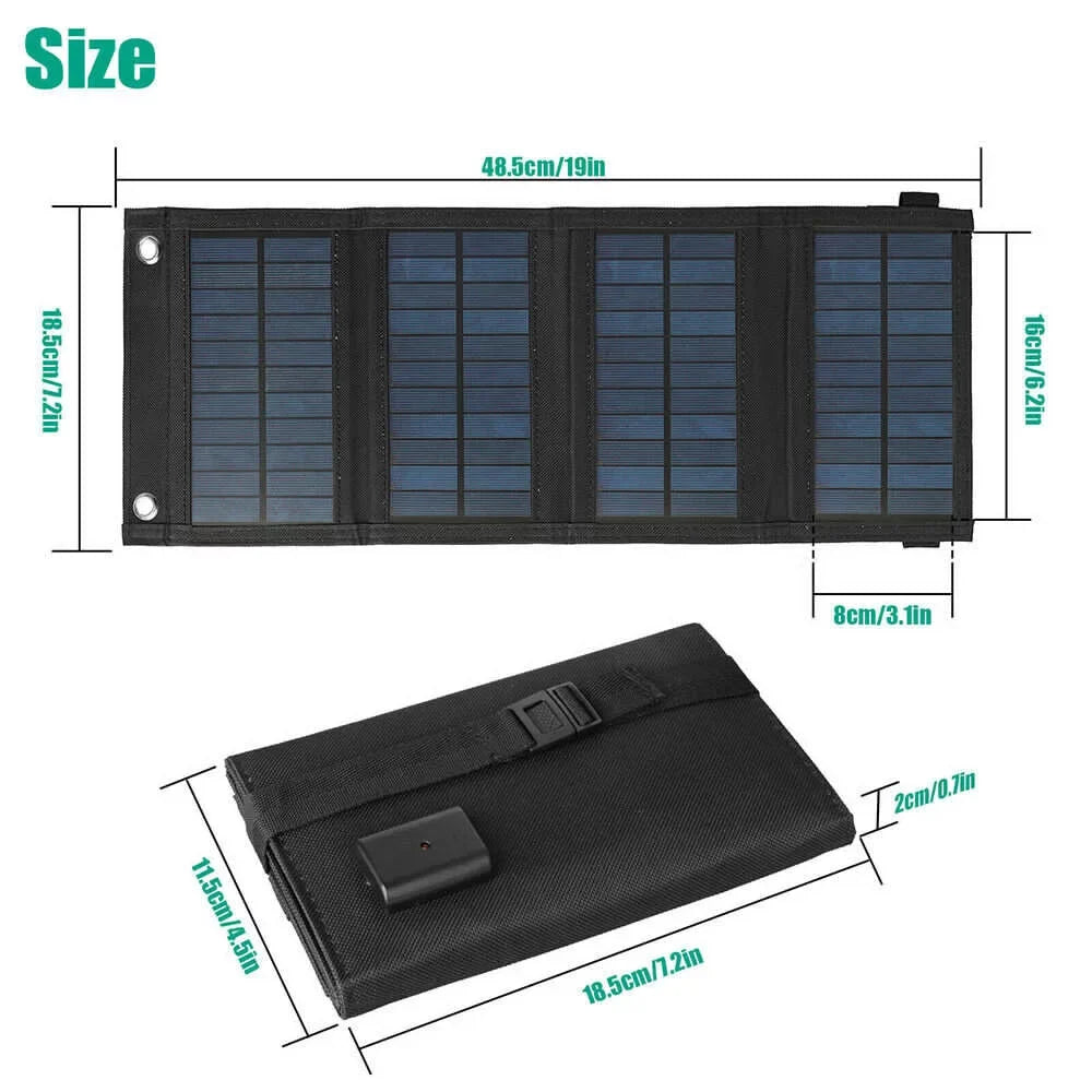 MDHAND 80W Solar Panel Foldable Suitable for Portable Power Station, iPhone, Ipad, Portable computer USB Port, Suitable for Outdoor Camping Caravan RV Travel