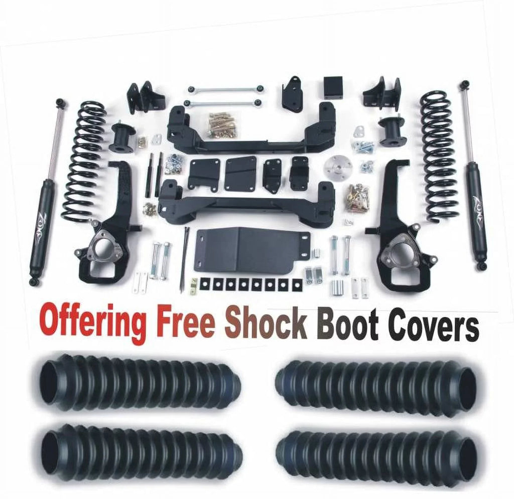 ZoneOffRoad 2013-2018 Fits Dodge Ram 1500 4WD 6" Suspension System With Free Shock Boot Covers D41N/ZONU3100X4