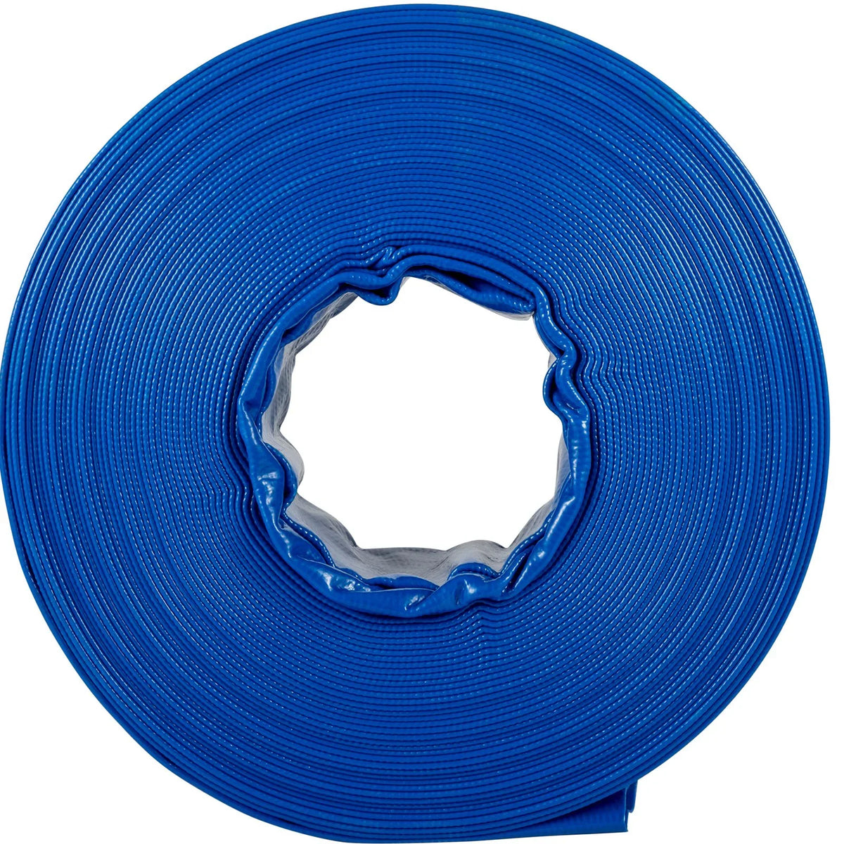 VEVOR Discharge Hose, 1-12" x 105', PVC Fabric Lay Flat Hose, Heavy Duty Backwash Drain Hose with Clamps, Weather-proof & Burst-proof, Ideal for Swimming Pool & Liquid Transfer, Blue