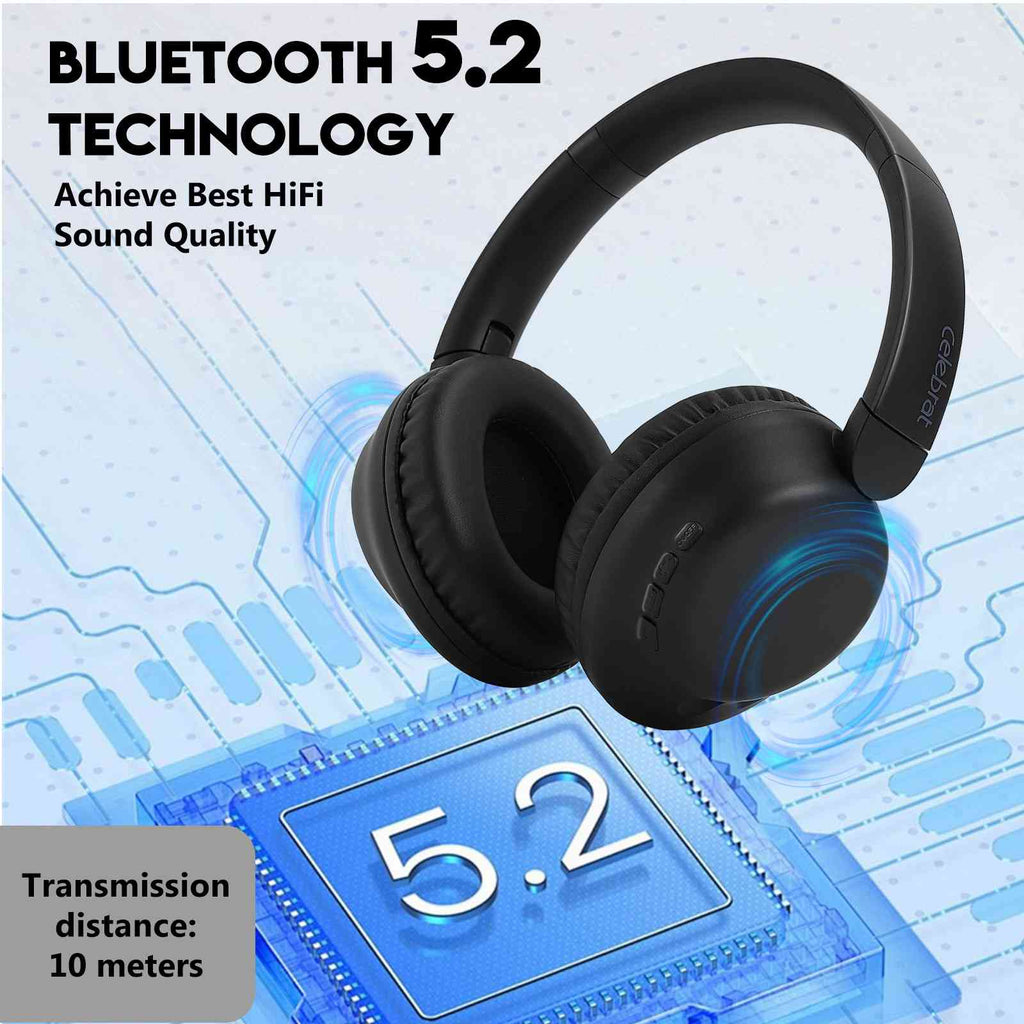 UrbanX Perfect Comfort 955 II Overhead Wireless Bluetooth Headphones For Galaxy M01s Noise-Cancelling, with – Black