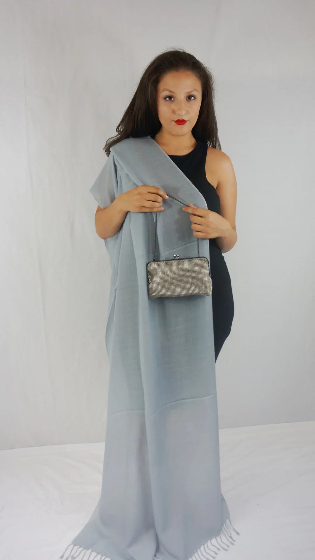 Scarf/Scarves/Shawl/Shawls/Stole/Wrap/Pashmina Scarf/Pashmina Shawl/Cashmere/Cashmere Scarf/Wool/Silk (Silver Grey)