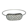 Pre-Owned Bottega Veneta Intrecciato Plate Silver 925 Bangle Silver (Good)
