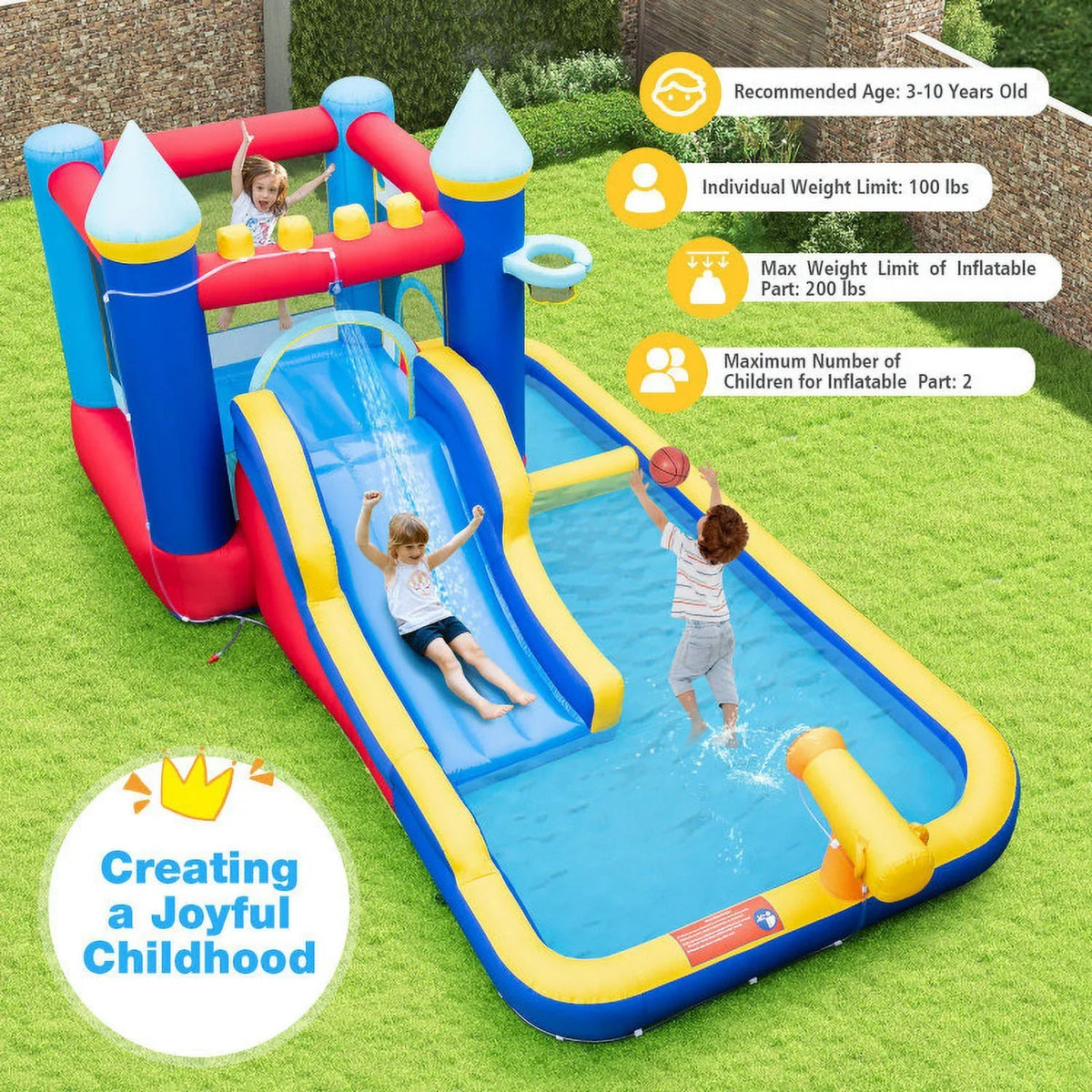 Ocean Adventure Fluid Slide Bounce House - 124.57 - Dive into endless fun under the sun!